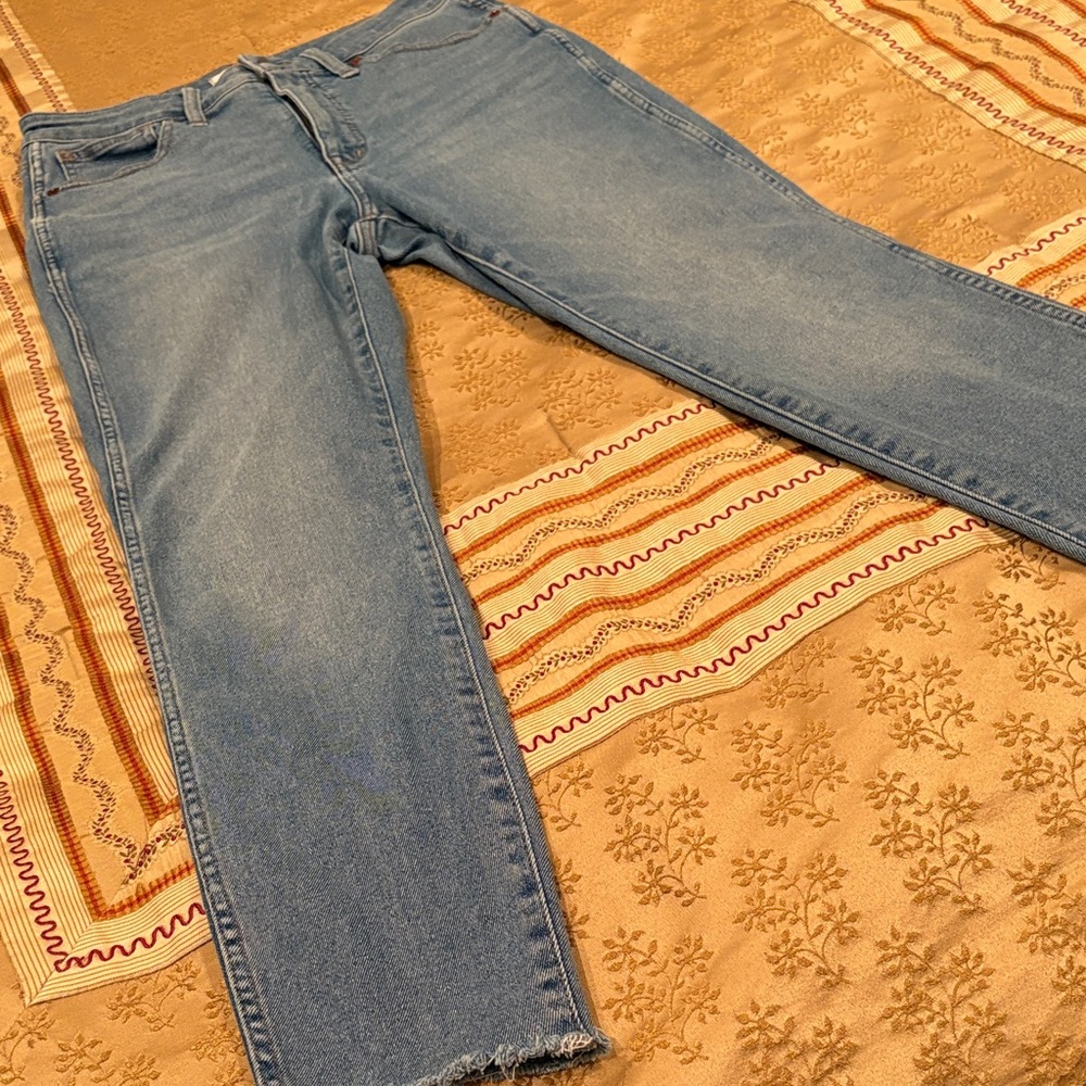 Madewell Light Blue Denim Jeans, Curvy, High Rise, Skinny, Cotton Blend, 29